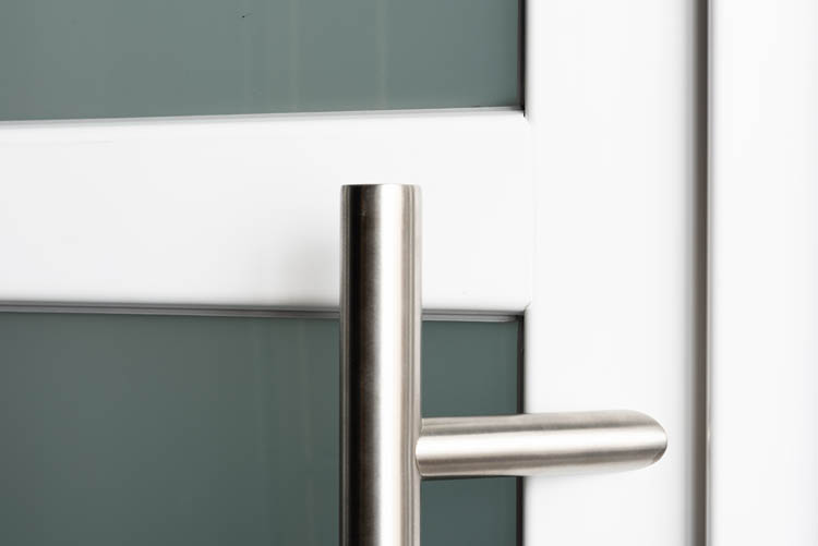 Buitendeur 3 delen PVC helder glas wit 980x2180mm linkstrekkend