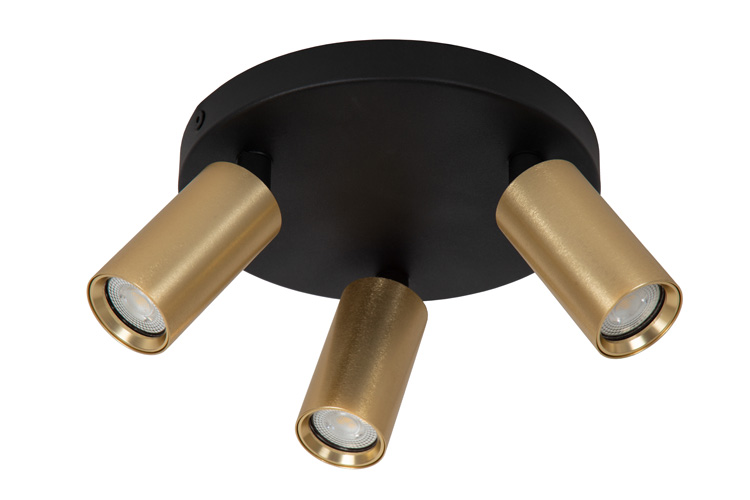 Spot plafond Zen - or mat / laiton - Ø18cm - 3xGU10