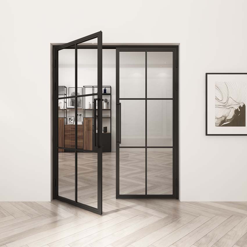 Dubbele stalen binnendeur Tara 6W 204x176cm rechts