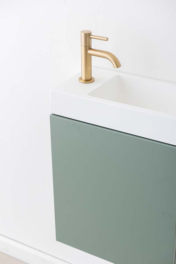Toiletmeubel Dotan Eucalyptus wastafel mat wit 45x40x22cm