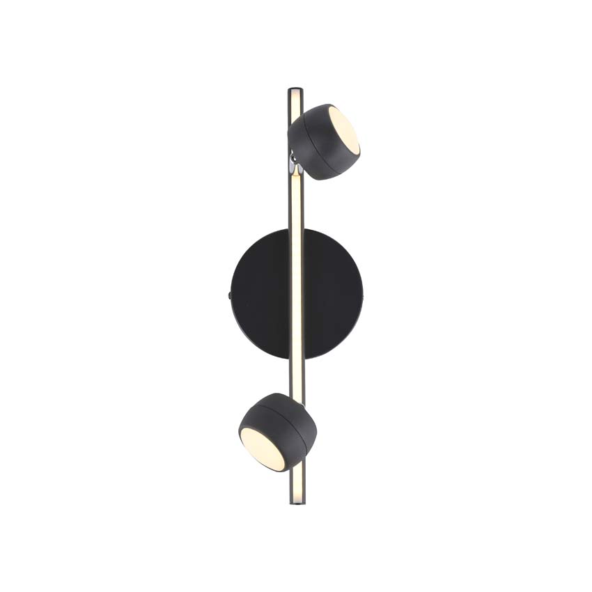 Spot plafond - noir - 13x40,3cm - dimmable - 2x5,3W - 3000K
