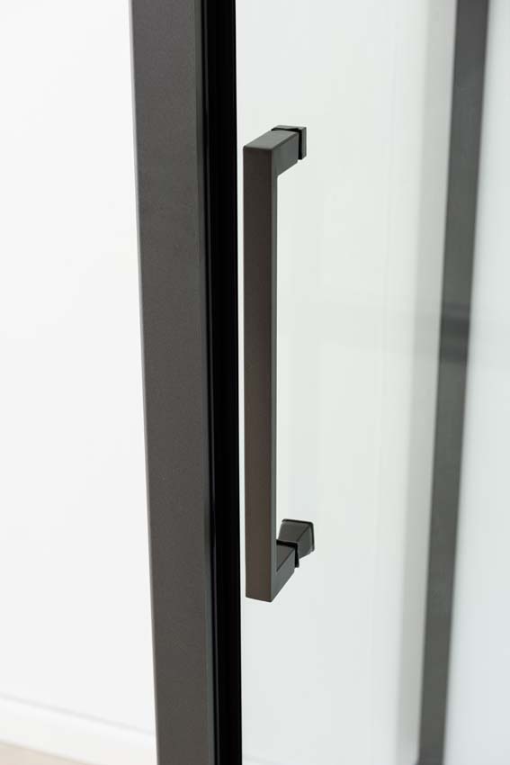 Douchecabine Amani rechts gunmetal schuifdeur 90x115x215cm