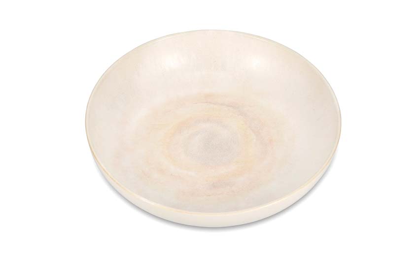 Plat de service Sunrise Aquarel en faïence beige Ø31,5x7cm