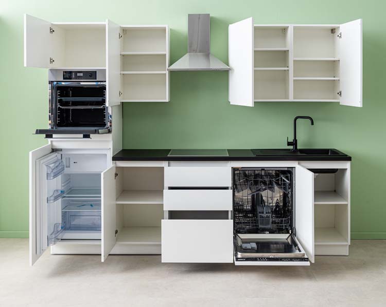 Keuken Plenti 280 cm - oven boven - lades - zonder toestellen - w/z