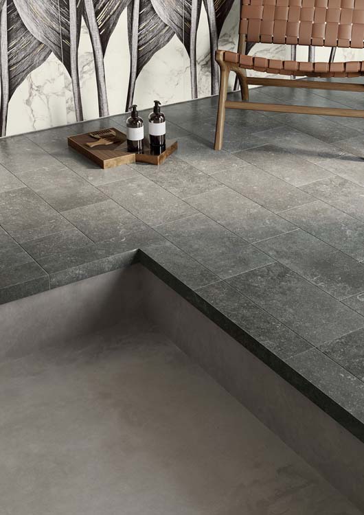 Vloer- en wandtegel Di Pietra Nero antraciet 40x60cm