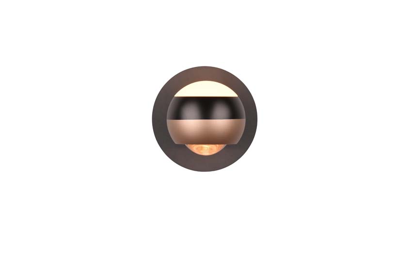 Applique murale - noir/bronze - Ø13,5x15,5cm - dimmable - LED - 1x8W - 2300-4000K