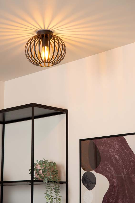 Plafonnier Maxima - noir - Ø25cm - dimmable - 1xE27 - 60W