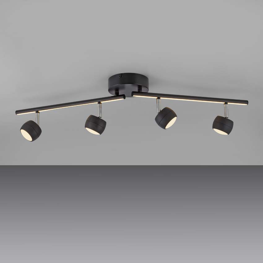 Spot plafond - noir - 13x75cm - dimmable - 4x5,35W - 3000K