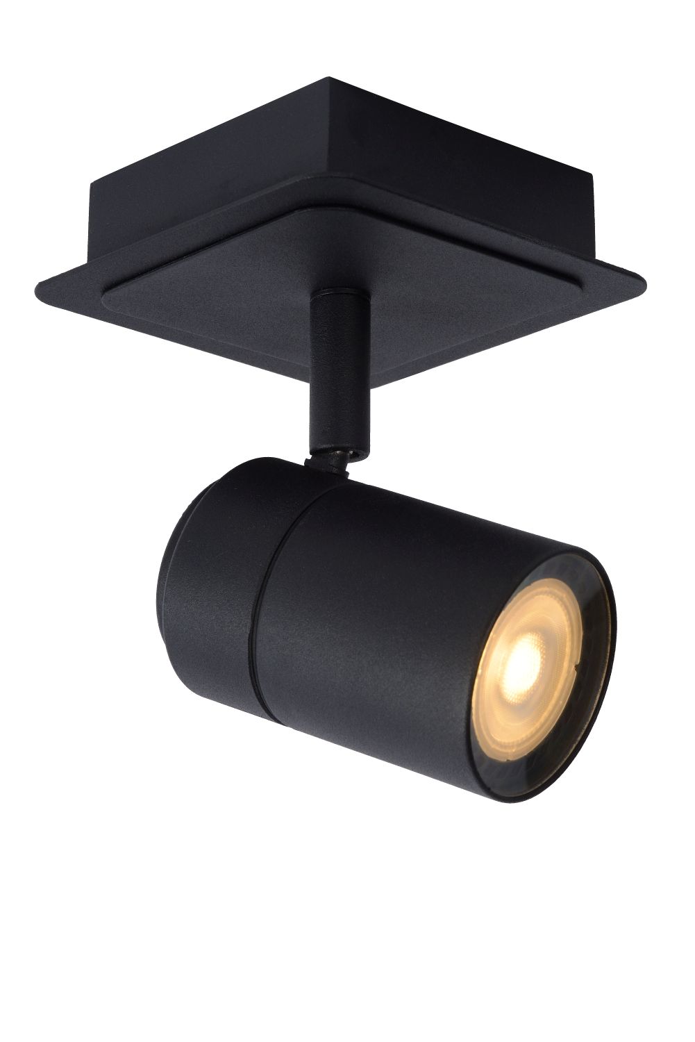 Plafonnier - noir - 10x10x12,5cm - dimmable - GU10 - 5W - 3000K - IP44