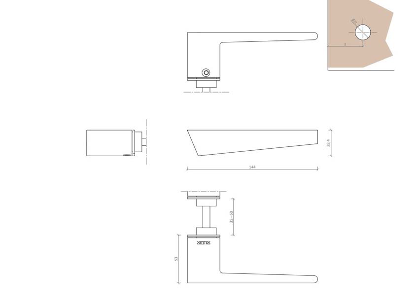 Deurkruk Xinnix 002 staal gelakt wit complete set excl. rosas