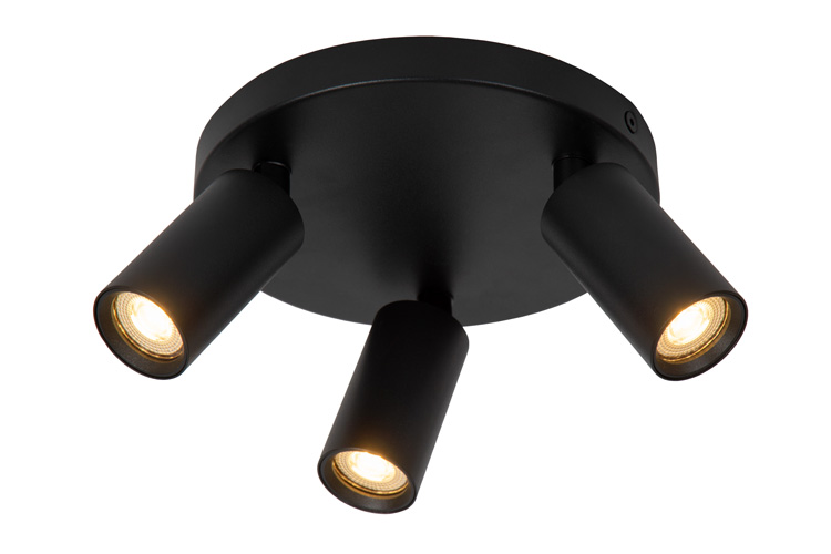 Spot plafond Zen - noir - Ø18cm - 3xGU10