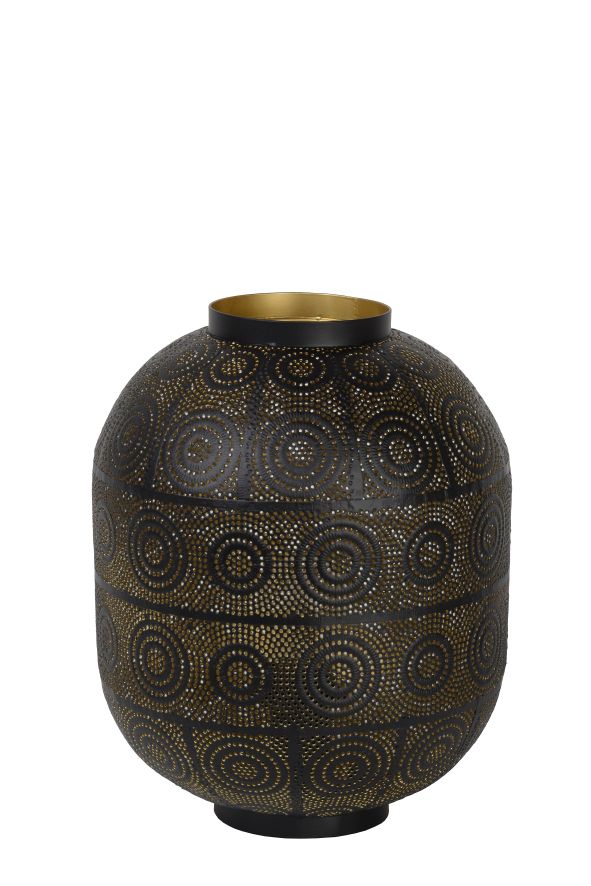 TAHAR Lampe de Table E27 Ø25cm H31cm Noir