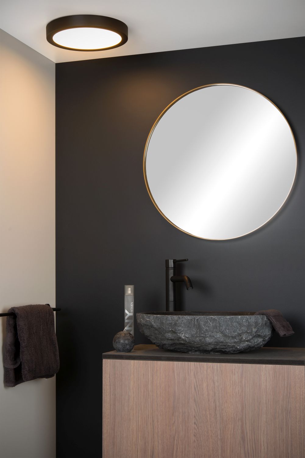BRICE-LED Plafonnier Dimmable30W Ø30cm IP44 Noir