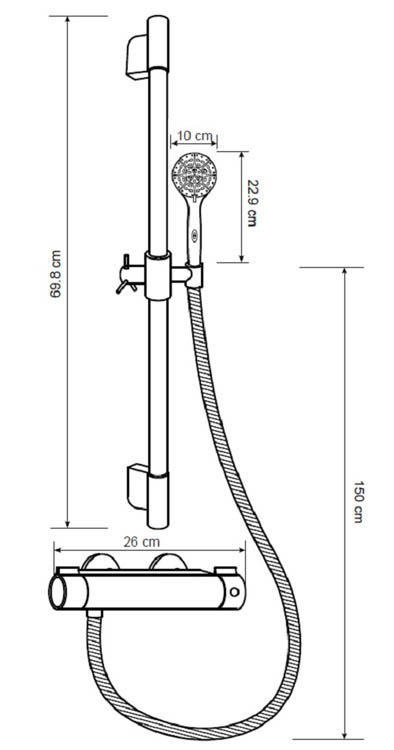 Doucheset Alina thermostatisch chroom