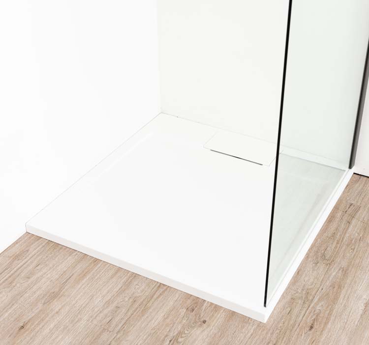 Douchebak Akon polybeton mat wit 90x90cm