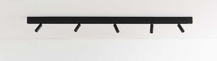 Rail lumineux design Béa noir set 1,8m 5 spots 5x4W