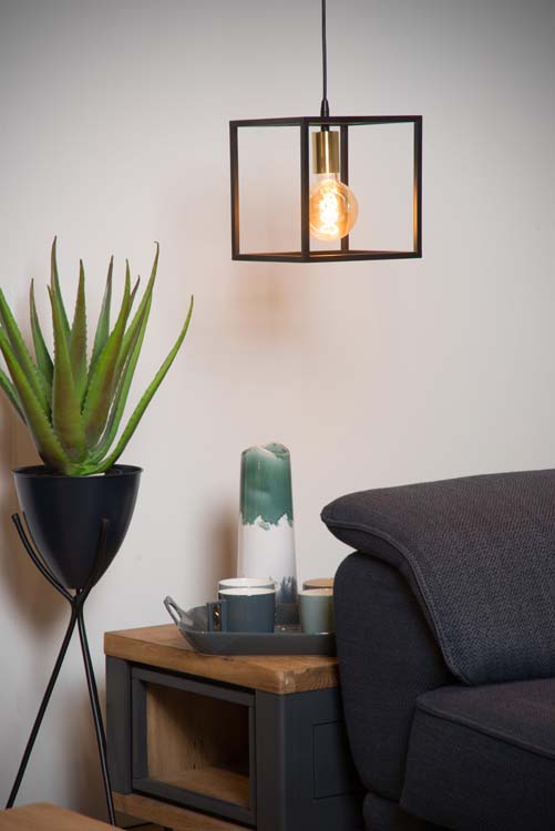 Hanglamp - zwart/goud - E27 - 40W