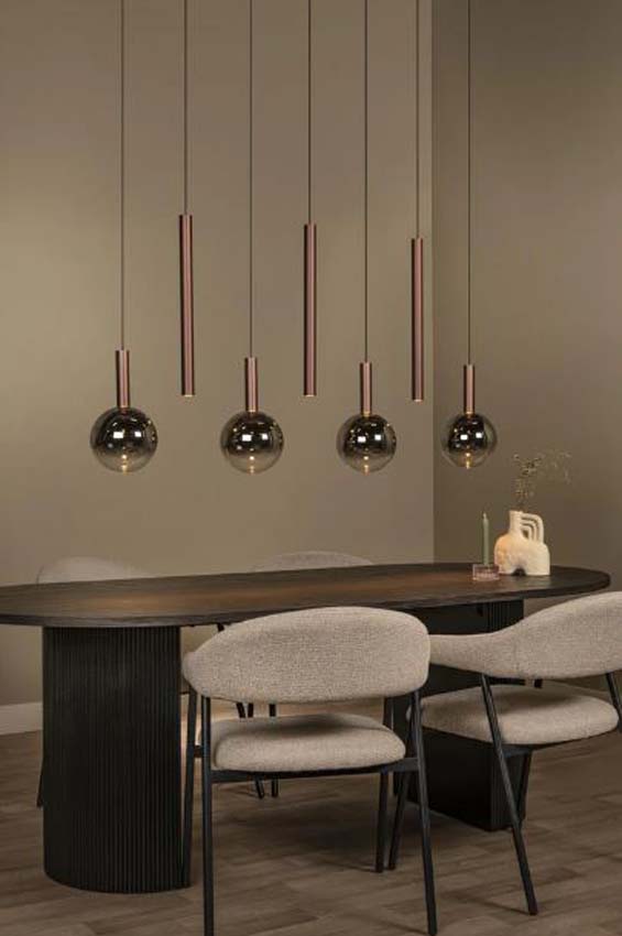 Lucide Premium Jasmine - Suspension - LED Dimmable - CCT - 7x4W 2200K/3300K - Cuivre