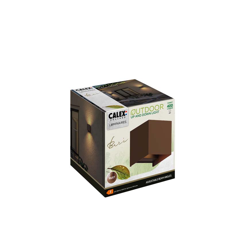 Applique murale - Rouille - 10x10x10cm - LED intégrée - 1x7W - 3000K