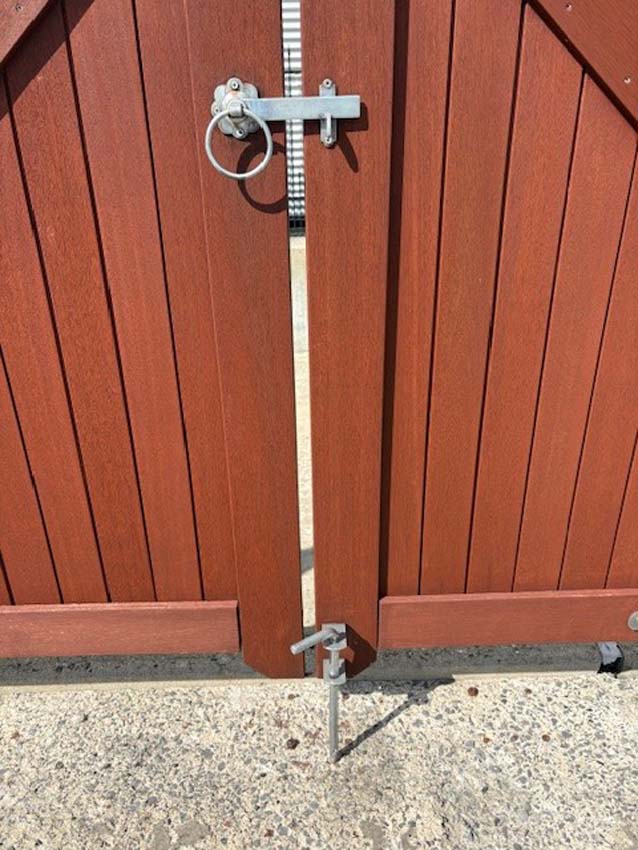 Dubbele poort Bangkirai met trellis 300x180cm