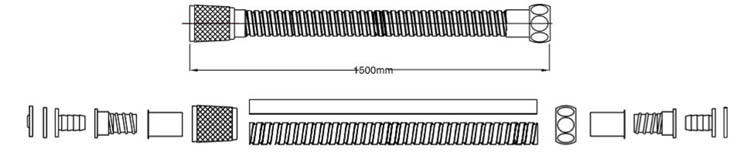 Flexible de douche 150cm inox
