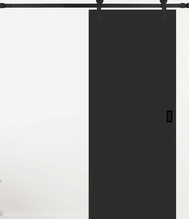 Complete enkele schuifdeur Black 93x211,5cm + rail robust zwart