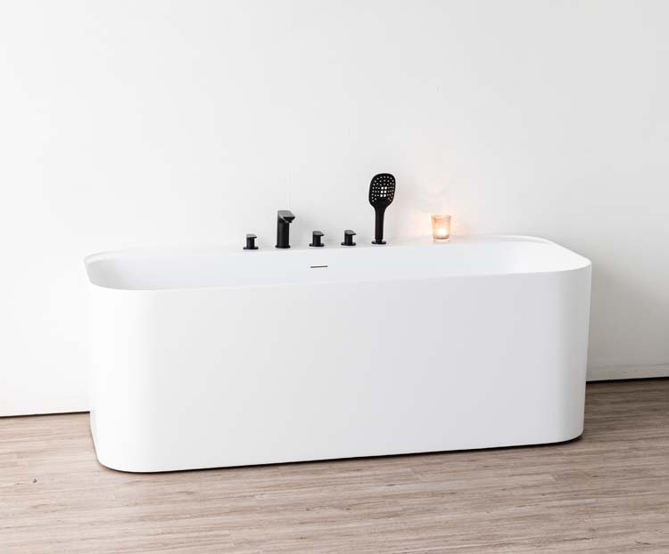Baignoire semi-îlot Amor blanc mat 170x80cm