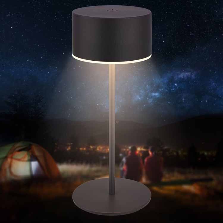 Tafellamp Zurela - zwart - 19cm - dimbaar - LED - 3W - 2700K - IP44 - USB