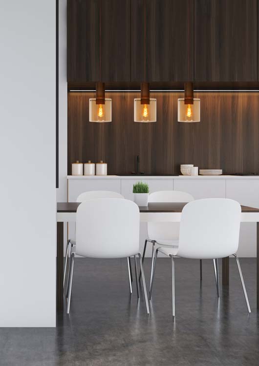 Hanglamp - amber - 100cm - 3xE27 - 40W