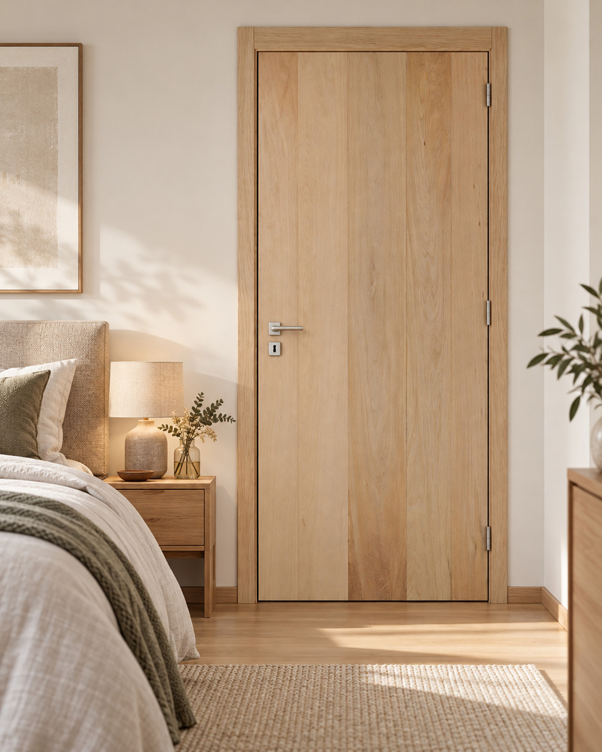 Porte intérieure complète chêne plaqué 201,5x83cm robusto réversible + châssis 16,5cm
