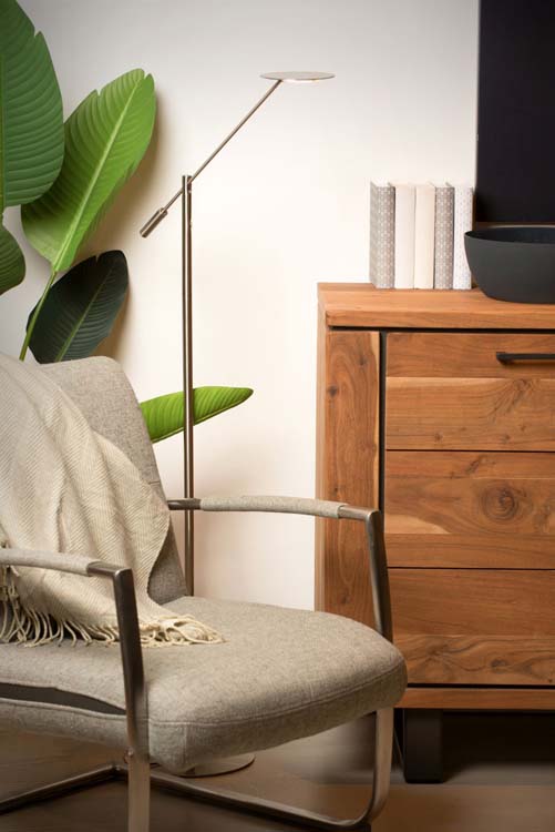 Lucide ANSELMO - Lampadaire - Ø 25 cm - 9W 3000K - Chrome Dépoli