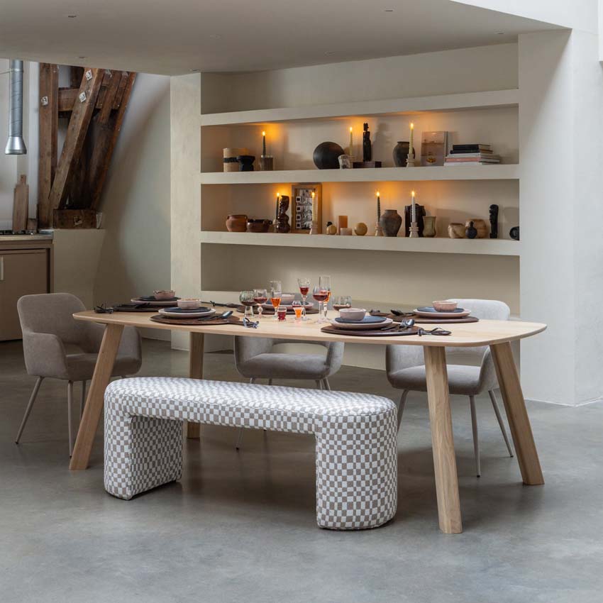 Table Taylor en chêne rectangulaire couleur bois 220x100cm