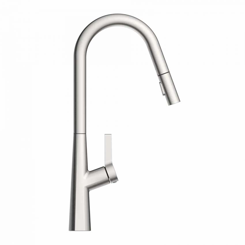 Robinet de cuisine Wasserwerk WK 9 Curve aspect inox avec bec extractible