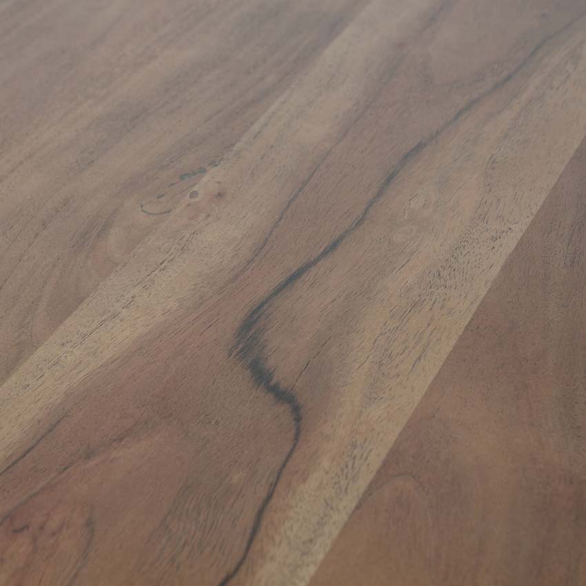 Table Mieke en bois de manguier et métal ronde brune Ø120cm