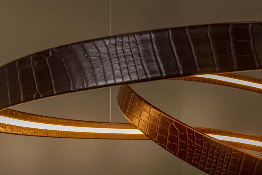 Lucide Premium Slalom - Suspension - LED dimmable - CCT - 1x80W 2200K/4000K - Café