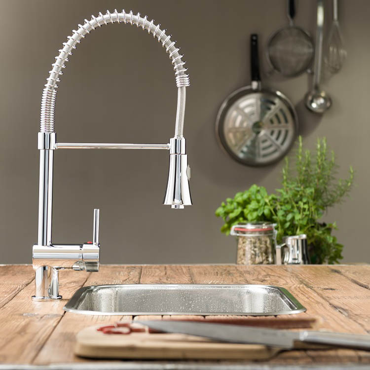 Robinet de cuisine Charlotte chrome spiraalveer