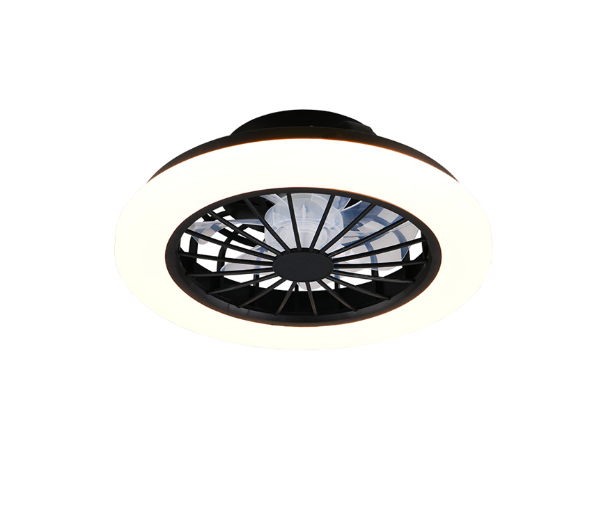 Plafonnier/ventilateur - Ø38cm - LED dimmable - CCT - 1x22W - 2700/6500K - noir