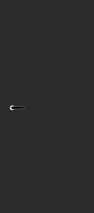 Complete binnendeur Invisible Flat zwart 201,5x78cm tubespaan omkeerbaar + deurkast 20cm