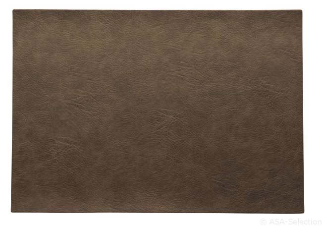 Placemat vegan lederlook 46x33 cm nougat