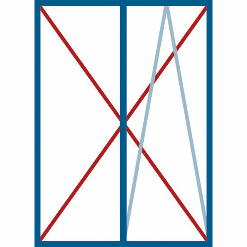 2-VAN oscillo-battant pvc Deceuninck Elegant anthra/bl B1600xH2100 mm