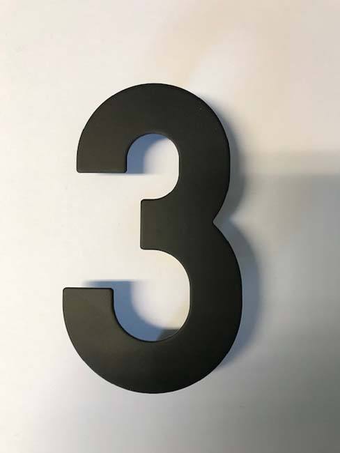 Numéro de maison pro 3 en inox noir 13 cm