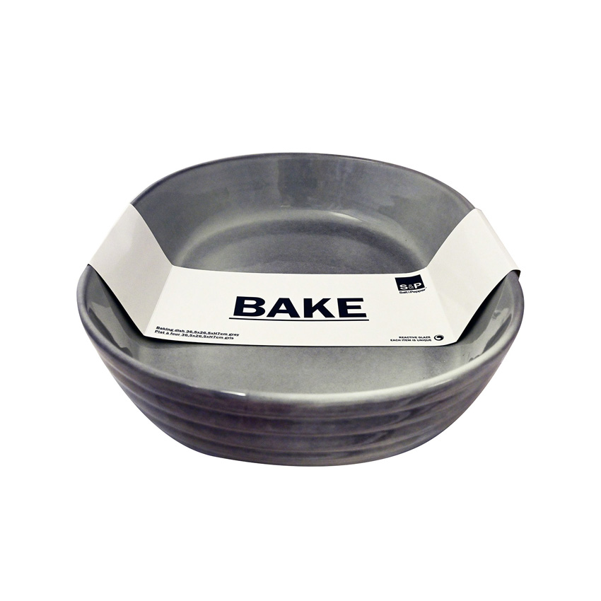 Ovenschaal Salt&Pepper grijs 36,5x26,5x7cm