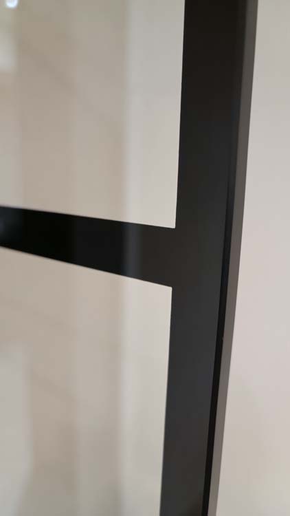 Porte intérieure vitrée complète Murano 4R 83x201cm poignée ronde noire + charnières premium