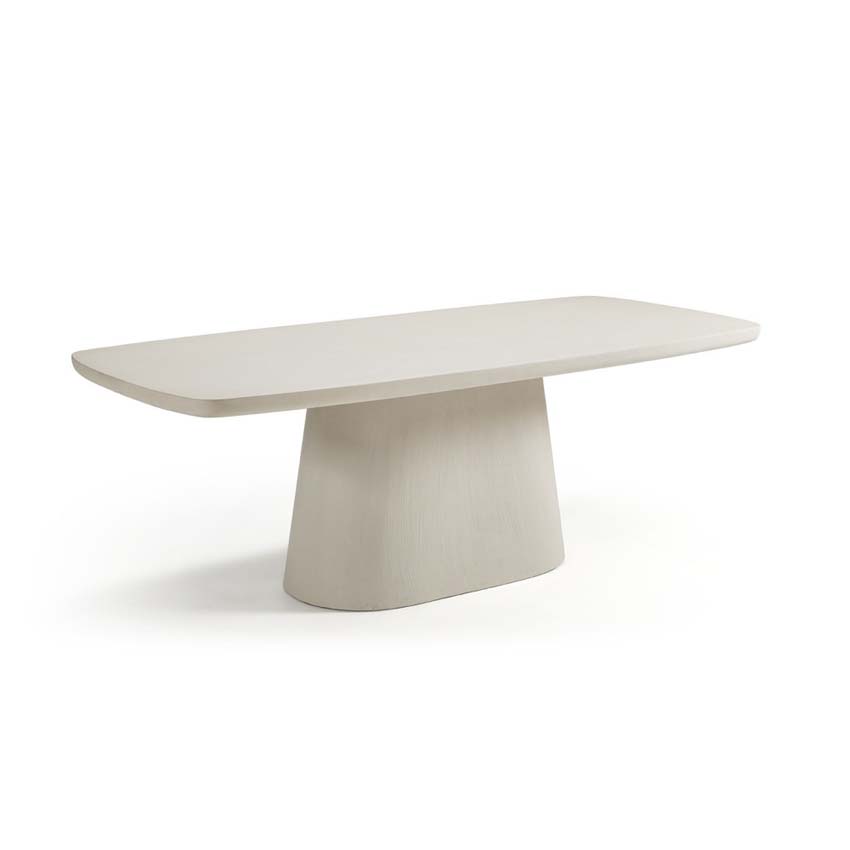 Table Presta mortier de chaux rectangulaire écru 220 x 105 cm + piètement central Table Presta mortier de chaux rectangulaire écru 220 x 105 cm + piètement central