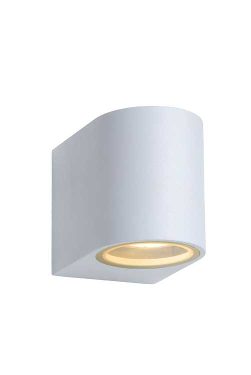 Lucide ZORA-LED - Spot mural Extérieur - LED Dim. - GU10 - 1x5W 3000K - IP44 - Blanc