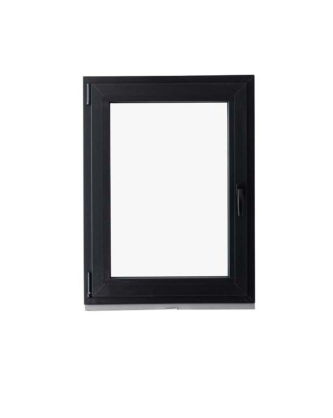 1-VL draaikiepraam pvc Deceuninck Elegant zwart/zw B1000xH1200 mm L