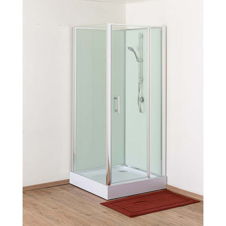 Douchecabine Anik rechts chroom/wit draaideur 90x90x205cm