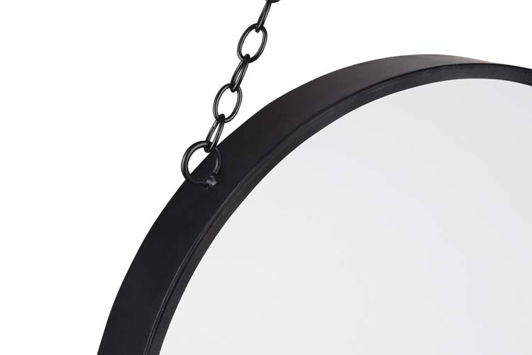 Miroir métal noir D25.5 cm