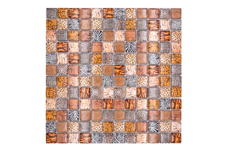 Mosaïque Crystal Wildlife brun clair brillant 29,8x29,8cm