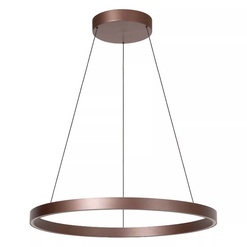 Lucide Vibes Liane - Suspension - Ø80cm - LED Dimmable - CCT - 2x36W 2700K/4000K - Brun rouille